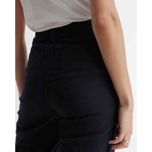 Quince Organic Stretch Cotton Twill Wide-Leg Crop Pants - Size 31 - Picture 3 of 3